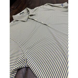Turtleson Polo Shirt Mens XL Yellow Blue Stripe Cobblestone Golf Stretch Top